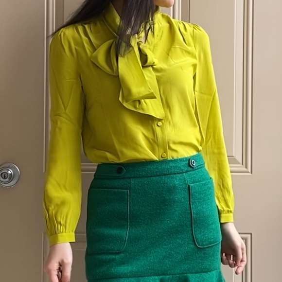 J. Crew Tops - J.Crew Tie-neck blouse in Re-Imagined 100% Silk